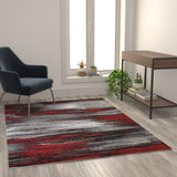 English Elm 5' x 7' Scraped Design Area Rug - Olefin Rug with Jute Backing - Living Room, Bedroom, Entryway