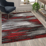 English Elm 5' x 7' Scraped Design Area Rug - Olefin Rug with Jute Backing - Living Room, Bedroom, Entryway