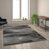 English Elm 6' x 9' Scraped Design Area Rug - Olefin Rug with Jute Backing - Living Room, Bedroom, Entryway