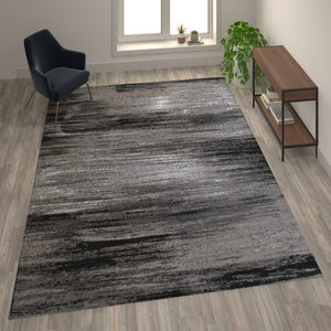 English Elm 6' x 9' Scraped Design Area Rug - Olefin Rug with Jute Backing - Living Room, Bedroom, Entryway