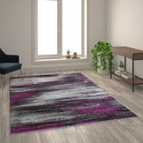 English Elm 6' x 9' Scraped Design Area Rug - Olefin Rug with Jute Backing - Living Room, Bedroom, Entryway