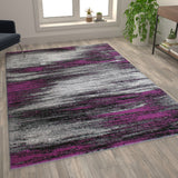 English Elm 6' x 9' Scraped Design Area Rug - Olefin Rug with Jute Backing - Living Room, Bedroom, Entryway