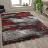 English Elm 6' x 9' Scraped Design Area Rug - Olefin Rug with Jute Backing - Living Room, Bedroom, Entryway