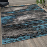 English Elm 8' x 10' Scraped Design Area Rug - Olefin Rug with Jute Backing - Living Room, Bedroom, Entryway