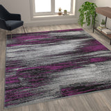 English Elm 8' x 10' Scraped Design Area Rug - Olefin Rug with Jute Backing - Living Room, Bedroom, Entryway