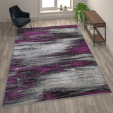 English Elm 8' x 10' Scraped Design Area Rug - Olefin Rug with Jute Backing - Living Room, Bedroom, Entryway