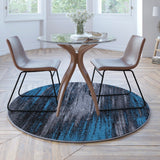 English Elm 5' x 5' Round Abstract Area Rug - Olefin Rug with Jute Backing - Living Room, Bedroom, & Family Rooms