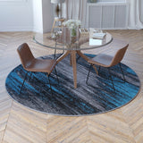 English Elm 7' x 7' Round Abstract Area Rug - Olefin Rug with Jute Backing - Living Room, Bedroom, & Family Rooms