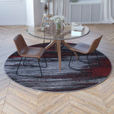 English Elm 7' x 7' Round Abstract Area Rug - Olefin Rug with Jute Backing - Living Room, Bedroom, & Family Rooms