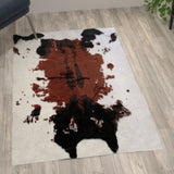 English Elm 3' x 5' Faux Cowhide Print Area Rug with Polyester Backing for Living Room, Bedroom, Entryway