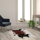 English Elm 3' x 5' Faux Cowhide Print Area Rug with Polyester Backing for Living Room, Bedroom, Entryway