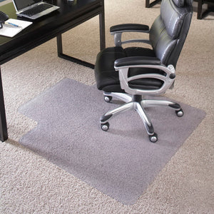 English Elm Commercial Grade 45'' x 53'' Big & Tall 400 lb. Capacity Carpet Chair Mat with Lip