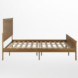 English Elm King Size Solid Wood Platform Bed Frame with Headboard, Footboard, and Slatted Bottom