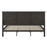 English Elm King Size Solid Wood Platform Bed Frame with Headboard, Footboard, and Slatted Bottom