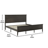 English Elm King Size Solid Wood Platform Bed Frame with Headboard, Footboard, and Slatted Bottom