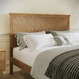 English Elm Queen Size Solid Wood Platform Bed Frame with Headboard, Footboard, and Slatted Bottom