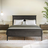 English Elm Queen Size Solid Wood Platform Bed Frame with Headboard, Footboard, and Slatted Bottom