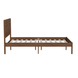 English Elm Full Size Solid Wood Platform Bed with Wooden Slats and Headboard, No Box Spring Needed,