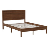 English Elm Full Size Solid Wood Platform Bed with Wooden Slats and Headboard, No Box Spring Needed,