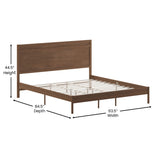 English Elm King Size Solid Wood Platform Bed with Wooden Slats and Headboard, No Box Spring Needed,