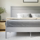 English Elm King Size Solid Wood Platform Bed with Wooden Slats and Headboard, No Box Spring Needed,