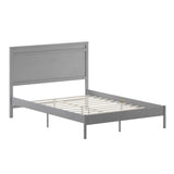 English Elm Queen Size Solid Wood Platform Bed with Wooden Slats and Headboard, No Box Spring Needed,