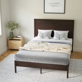 English Elm Full Size Solid Wood Platform Bed with Wooden Slats and Headboard, No Box Spring Needed,