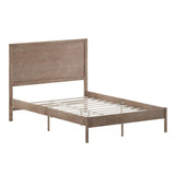 English Elm Full Size Solid Wood Platform Bed with Wooden Slats and Headboard, No Box Spring Needed,