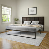 English Elm King Size Four Panel Wooden Adjustable Headboard for Universal Metal Bed Frames