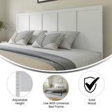 English Elm King Size Four Panel Wooden Adjustable Headboard for Universal Metal Bed Frames