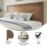 English Elm King Size Herringbone Wooden Adjustable Headboard for Universal Metal Bed Frames