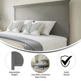 English Elm Queen Size Herringbone Wooden Adjustable Headboard for Universal Metal Bed Frames