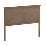 English Elm Queen Size Herringbone Wooden Adjustable Headboard for Universal Metal Bed Frames