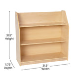 English Elm Commercial Grade Wooden 3 Shelf Book Display with Safe, Kid Friendly Curved Edges - Commercial Grade for Daycare, Classroom or Playroom Storage