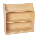 English Elm Commercial Grade Wooden 3 Shelf Book Display with Safe, Kid Friendly Curved Edges - Commercial Grade for Daycare, Classroom or Playroom Storage