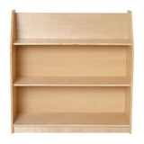 English Elm Commercial Grade Wooden 3 Shelf Book Display with Safe, Kid Friendly Curved Edges - Commercial Grade for Daycare, Classroom or Playroom Storage