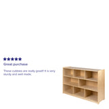 English Elm Commercial Grade Wooden 8 Section School Classroom Storage Cabinet for Commercial or Home Use - Safe, Kid Friendly Design - 36"H ()