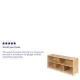 English Elm Commercial Grade Wooden 5 Section School Classroom Storage Cabinet for Commercial or Home Use - Safe, Kid Friendly Design - 24"H x 48"L ()