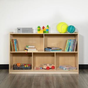 English Elm Commercial Grade Wooden 5 Section School Classroom Storage Cabinet for Commercial or Home Use - Safe, Kid Friendly Design - 30"H x 48"L ()