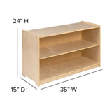 English Elm Commercial Grade Wooden 2 Section School Classroom Storage Cabinet for Commercial or Home Use - Safe, Kid Friendly Design - 24"H x 36"L ()