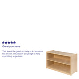 English Elm Commercial Grade Wooden 2 Section School Classroom Storage Cabinet for Commercial or Home Use - Safe, Kid Friendly Design - 24"H x 36"L ()