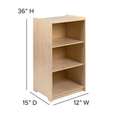 English Elm Commercial Grade Wooden 3 Section School Classroom Storage Cabinet for Commercial or Home Use - Safe, Kid Friendly Design - 36"H ()