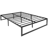 English Elm Universal 14 Inch Metal Platform Bed Frame - No Box Spring Needed w/ Steel Slat Support and Quick Lock Functionality - Full