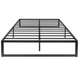 English Elm Universal 14 Inch Metal Platform Bed Frame - No Box Spring Needed w/ Steel Slat Support and Quick Lock Functionality - Full