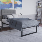 English Elm Universal 14 Inch Metal Platform Bed Frame - No Box Spring Needed w/ Steel Slat Support and Quick Lock Functionality - Twin