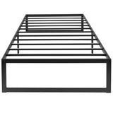 English Elm Universal 14 Inch Metal Platform Bed Frame - No Box Spring Needed w/ Steel Slat Support and Quick Lock Functionality - Twin