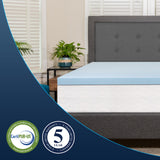 English Elm 2 inch Cool Gel Mattress Topper with CertiPUR-US Certified Memory Foam - Full