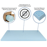 English Elm 2 inch Cool Gel Mattress Topper with CertiPUR-US Certified Memory Foam - Full