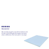 English Elm 2 inch Cool Gel Mattress Topper with CertiPUR-US Certified Memory Foam - Queen