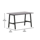 English Elm Commercial Grade Commercial 48x30 Conference Table with 1" Thick Double Sided Laminate Table Top with PVC Edging and Heavy Duty A-Frame Steel Base,